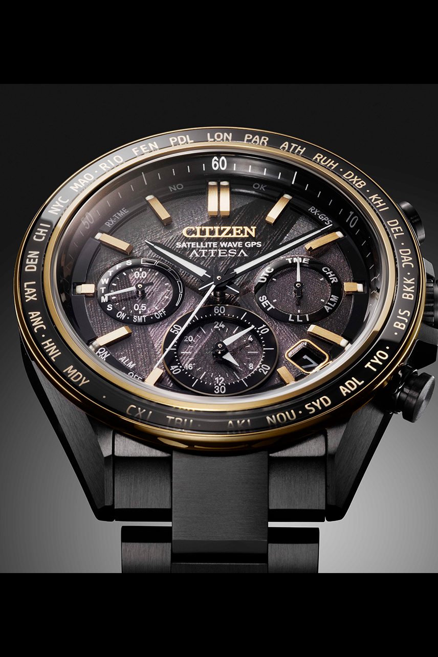 Citizen Attesa 44.6mm Black Dial Grey Super Titanium Strap