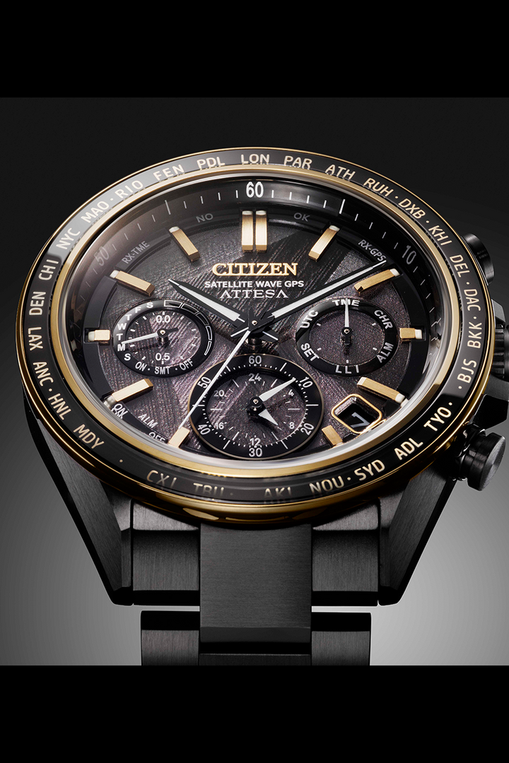 Citizen Attesa 44.6mm Black Dial Grey Super Titanium Strap