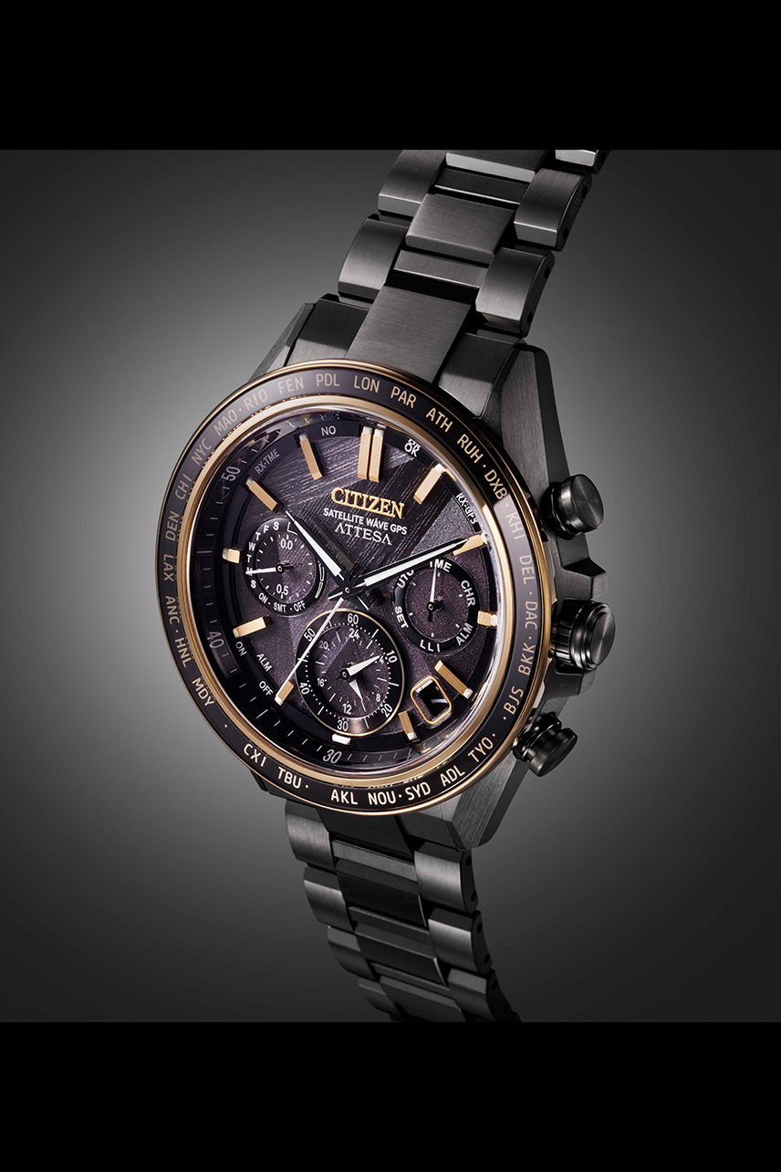 Citizen Attesa 44.6mm Black Dial Grey Super Titanium Strap