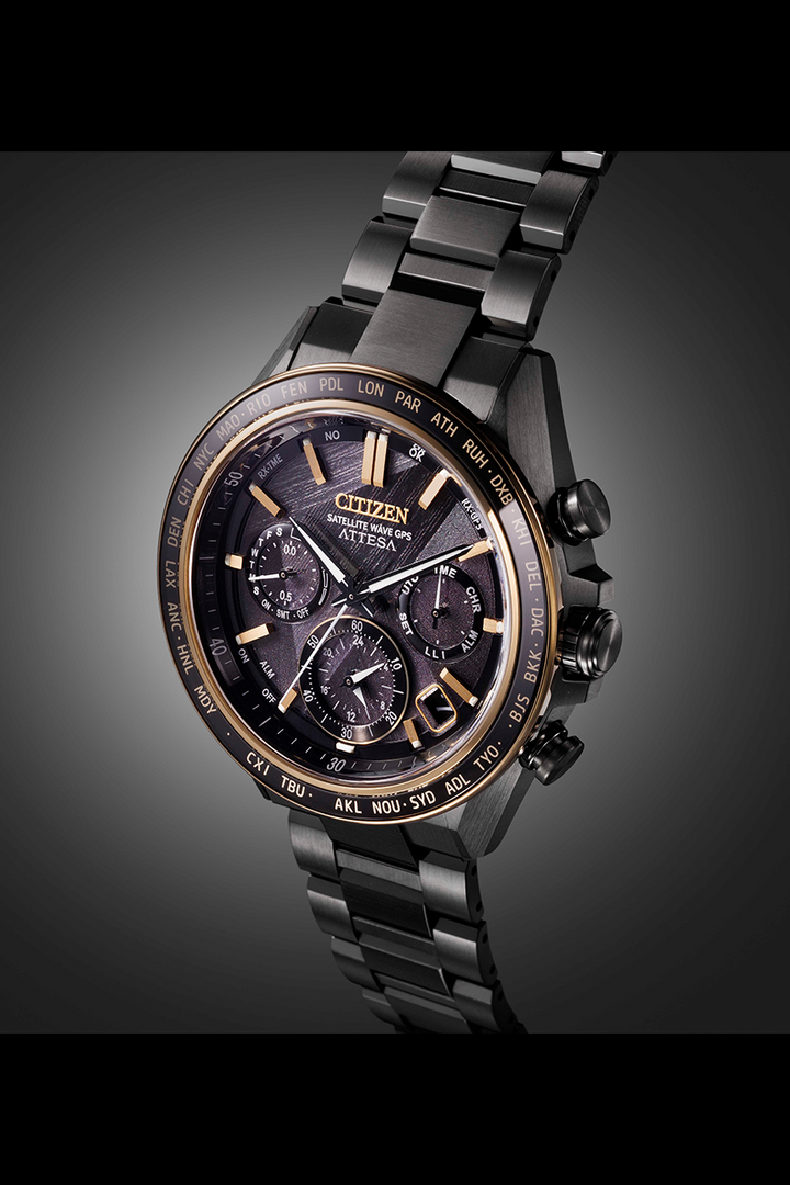 Citizen Attesa 44.6mm Black Dial Grey Super Titanium Strap