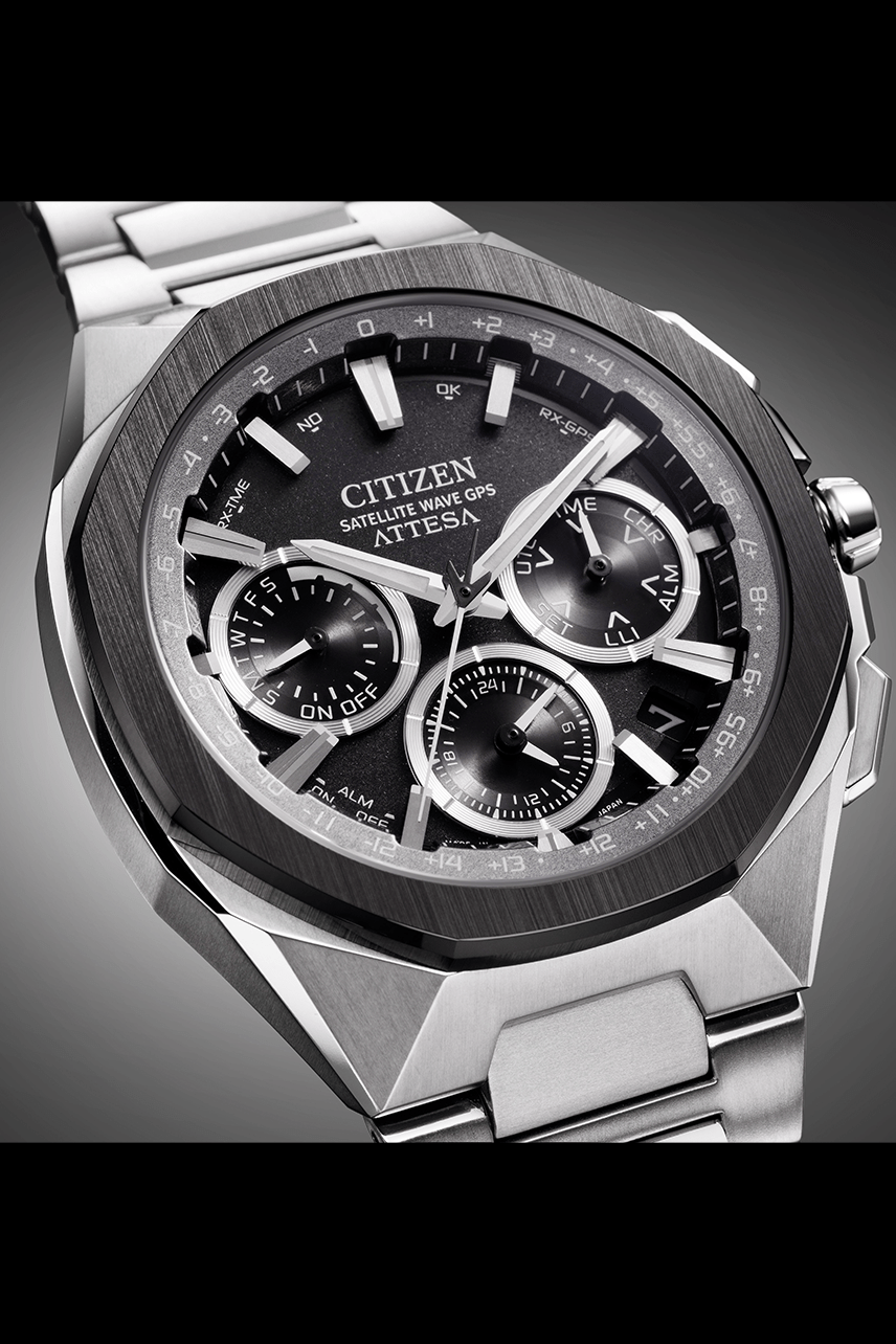Citizen Attesa Satellite Wave 44mm Black Dial Silver Strap