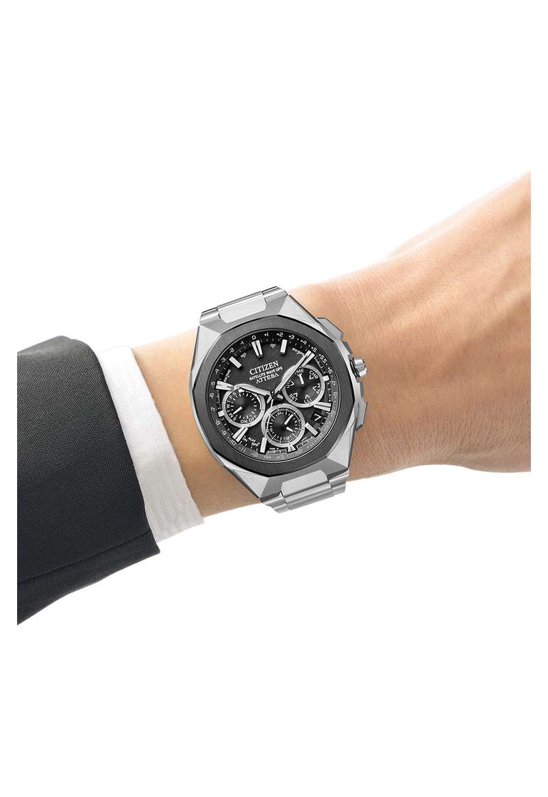 Citizen Attesa Satellite Wave 44mm Black Dial Silver Strap