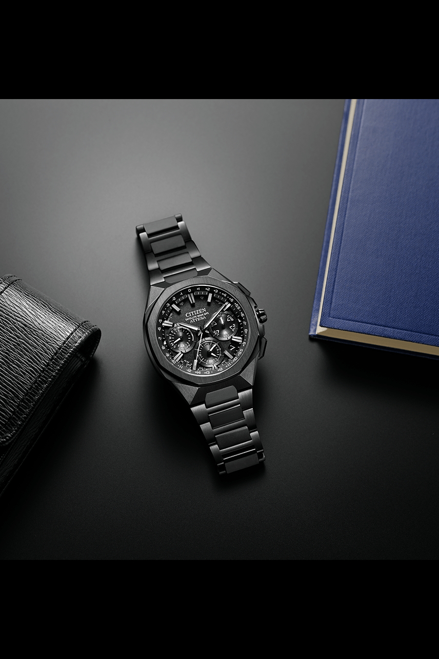Citizen Attesa Satellite Wave 44mm Black Dial Black Strap