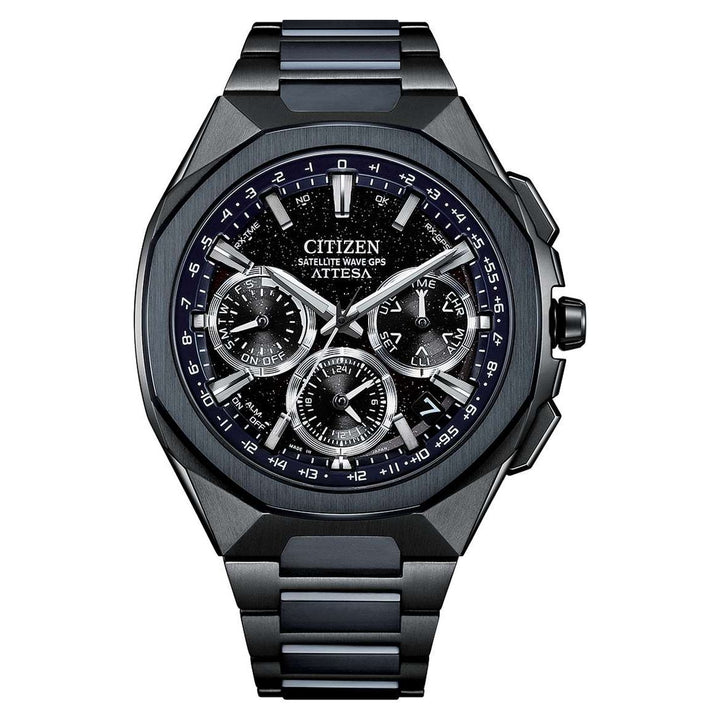 Citizen Attesa Satelite Wave GPS 44mm Black Dial Blue Strap
