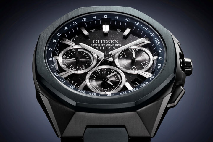 Citizen Attesa Satelite Wave GPS 44mm Black Dial Blue Strap