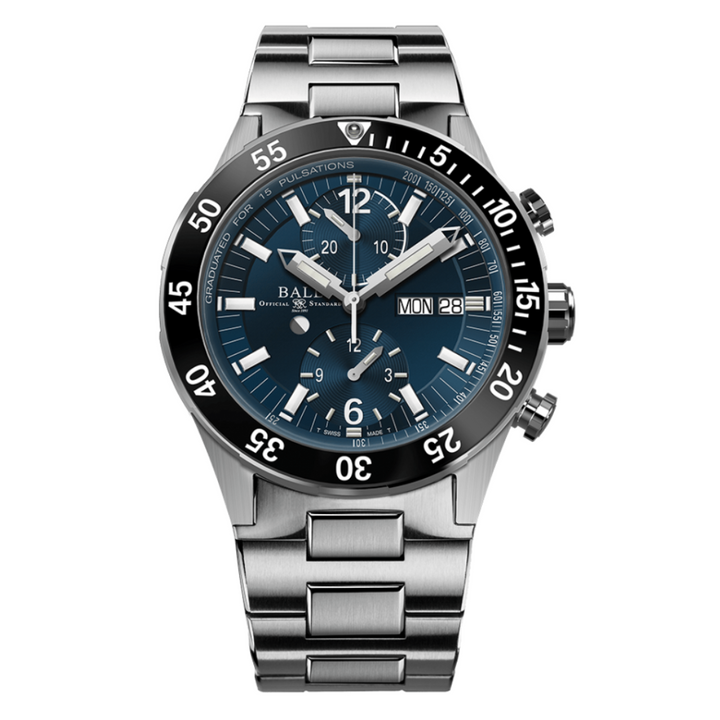 Ball Watch Watch Roadmaster Rescue Chronograph 40mm Blue Dial Silver Steel Bracelet