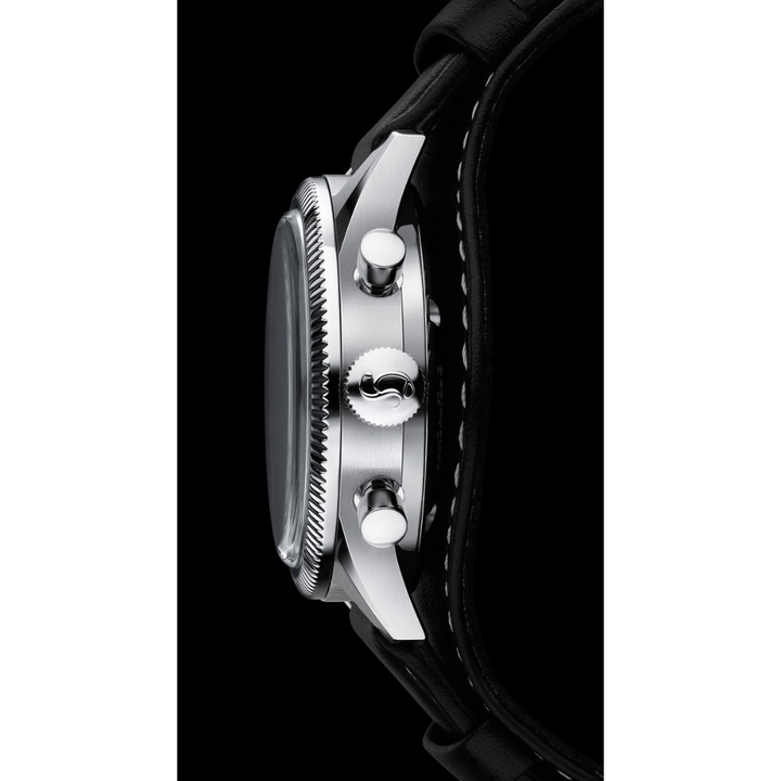 Hanhart 417 ES 1954 39mm Black Dial Black Strap