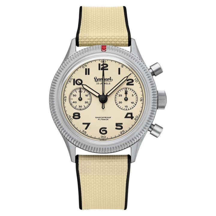 Hanhart Pioneer 417 TI Desert Pilot 39mm Sand Dial Sand Strap