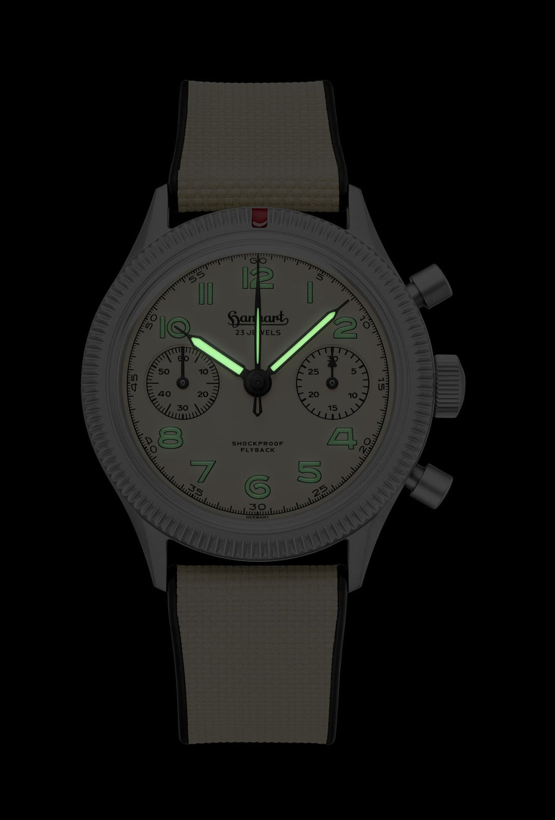 Hanhart Pioneer 417 TI Desert Pilot 39mm Sand Dial Sand Strap