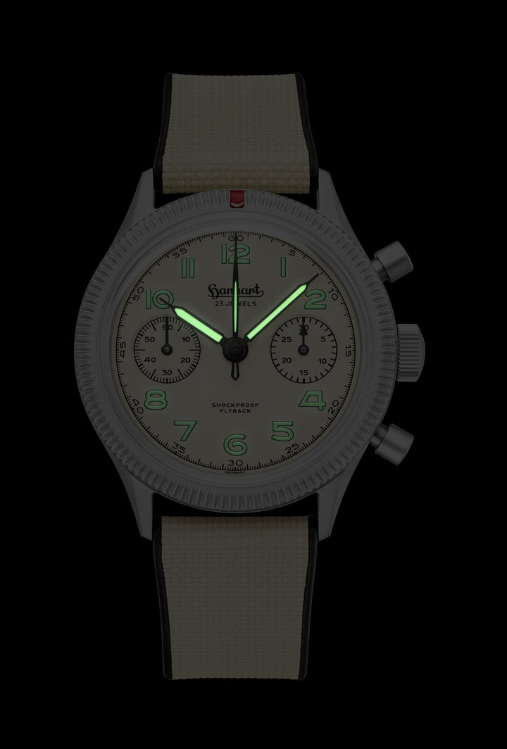 Hanhart Pioneer 417 TI Desert Pilot 39mm Sand Dial Sand Strap
