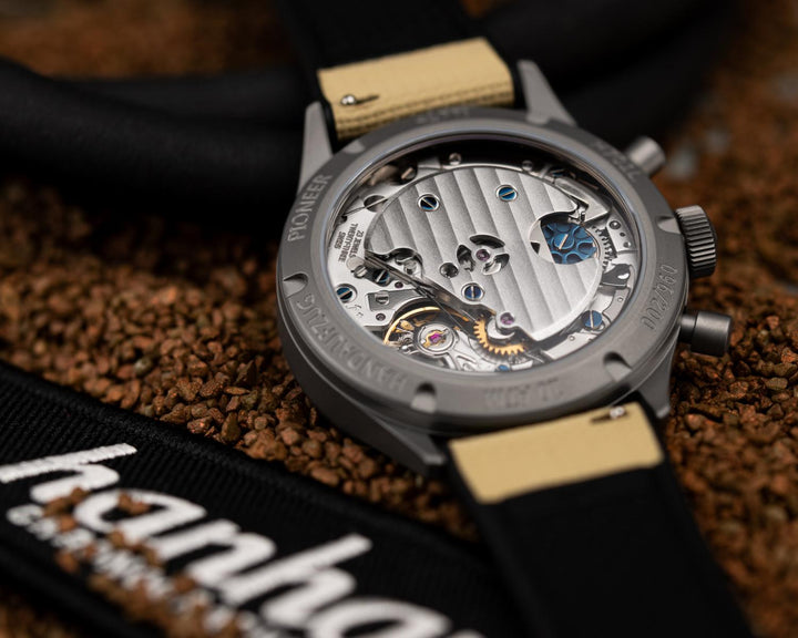 Hanhart Pioneer 417 TI Desert Pilot 39mm Sand Dial Sand Strap
