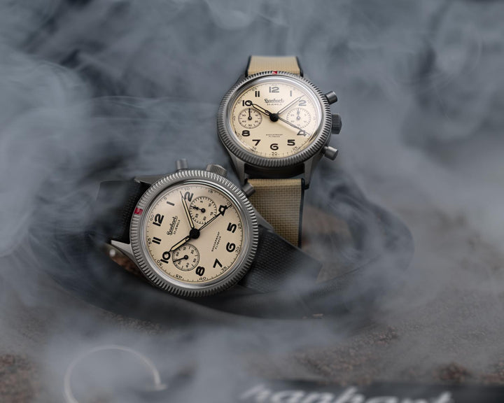 Hanhart Pioneer 417 TI Desert Pilot 39mm Sand Dial Sand Strap
