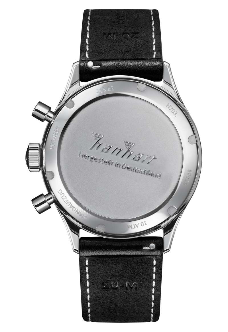 Hanhart 415 ES Pure 39mm Black Dial Black Strap