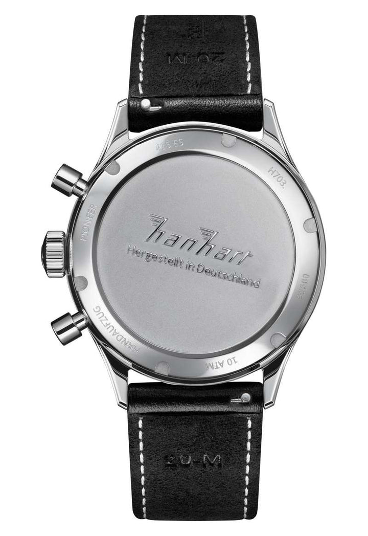 Hanhart 415 ES Pure 39mm Black Dial Black Strap