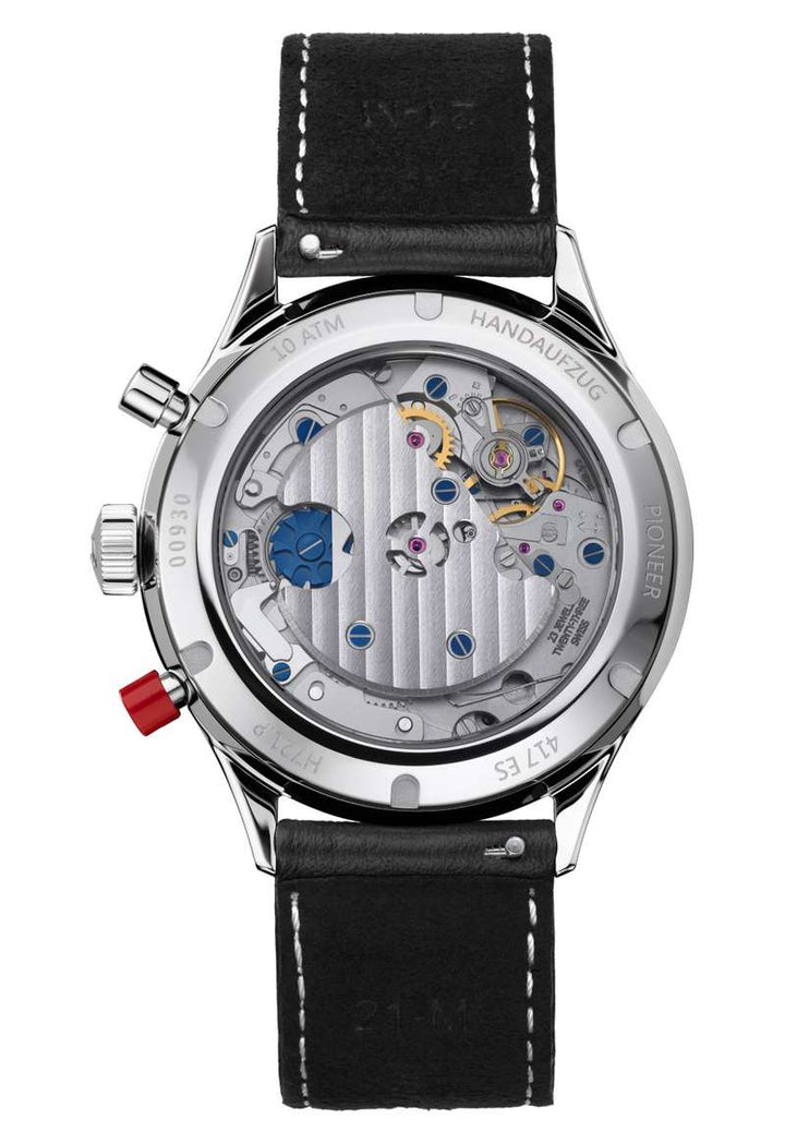 Hanhart 417 ES Heritage Flyback 42mm Black Dial Black Strap