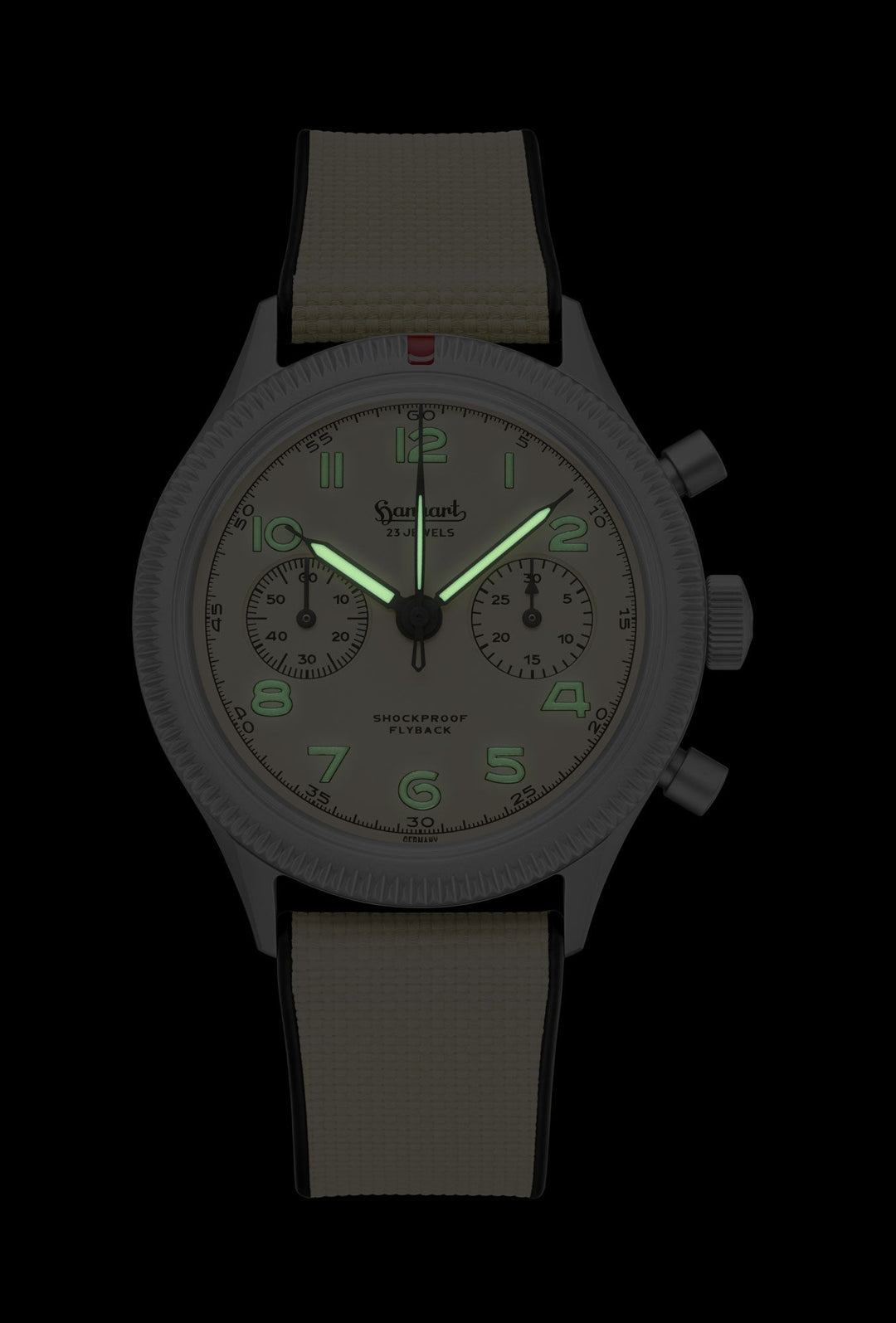 Hanhart Pioneer 417 TI Desert Pilot 42mm Sand Dial Sand Strap