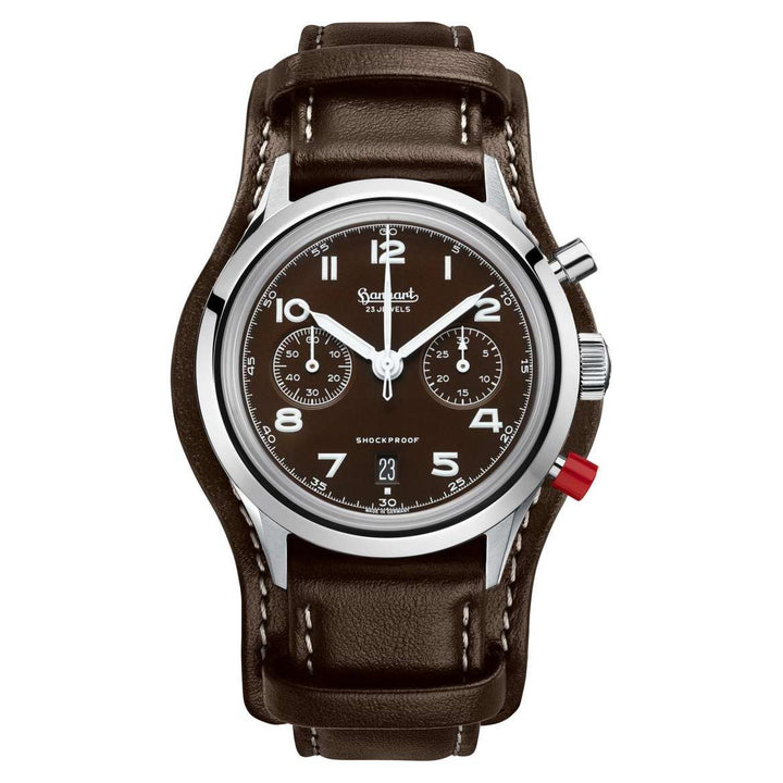 Hanhart X Porsche Fahrer Magazin 417 ES Mocha Flyback Date 42mm Mocha-brown Dial Brown Strap