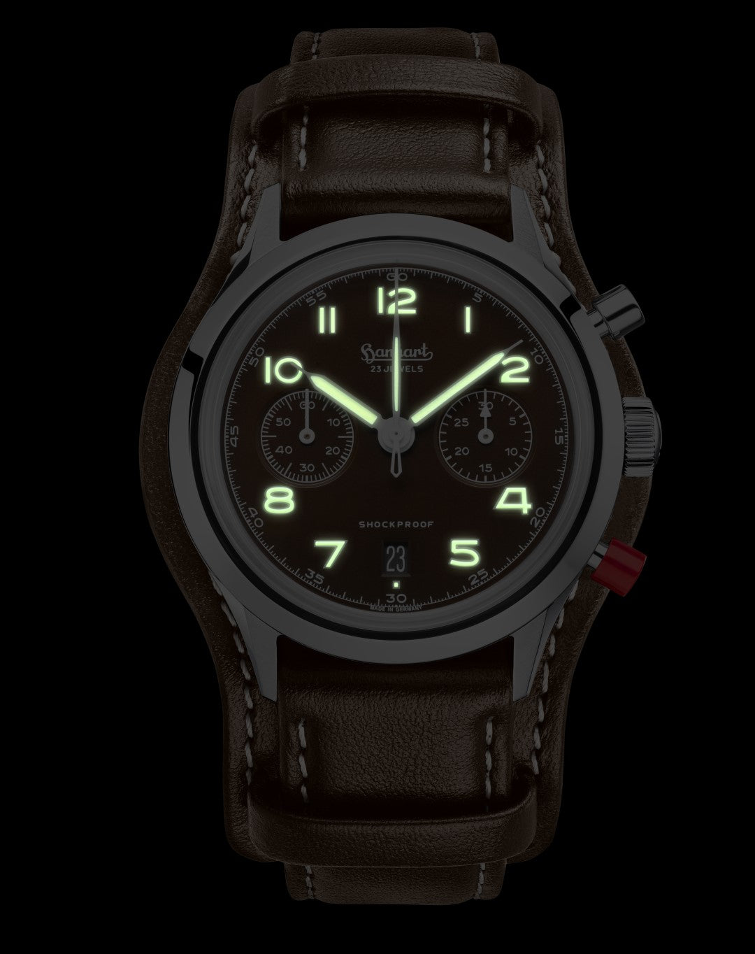 Hanhart X Porsche Fahrer Magazin 417 ES Mocha Flyback Date 42mm Mocha-brown Dial Brown Strap