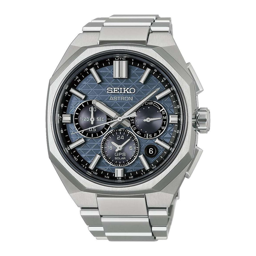Seiko Astron 43.4mm Blue Dial Silver Titanium Strap