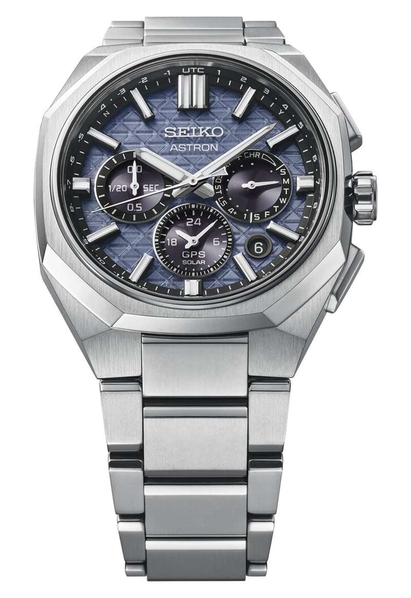 Seiko Astron 43.4mm Blue Dial Silver Titanium Strap