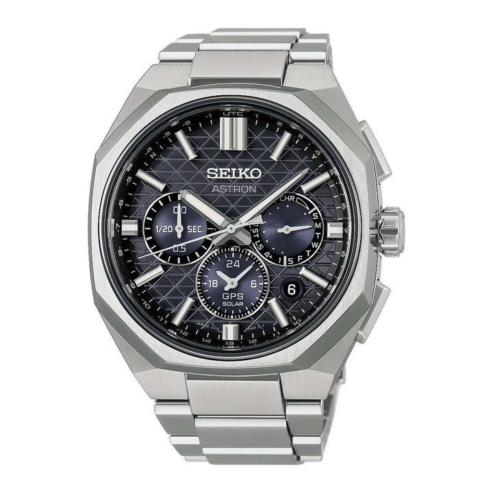 Seiko Astron 43.4mm Grey Dial Silver Titanium Strap