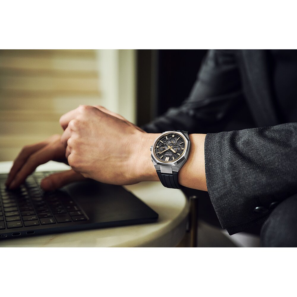 Seiko Astron 43.4mm Black Dial Black Silicone Strap