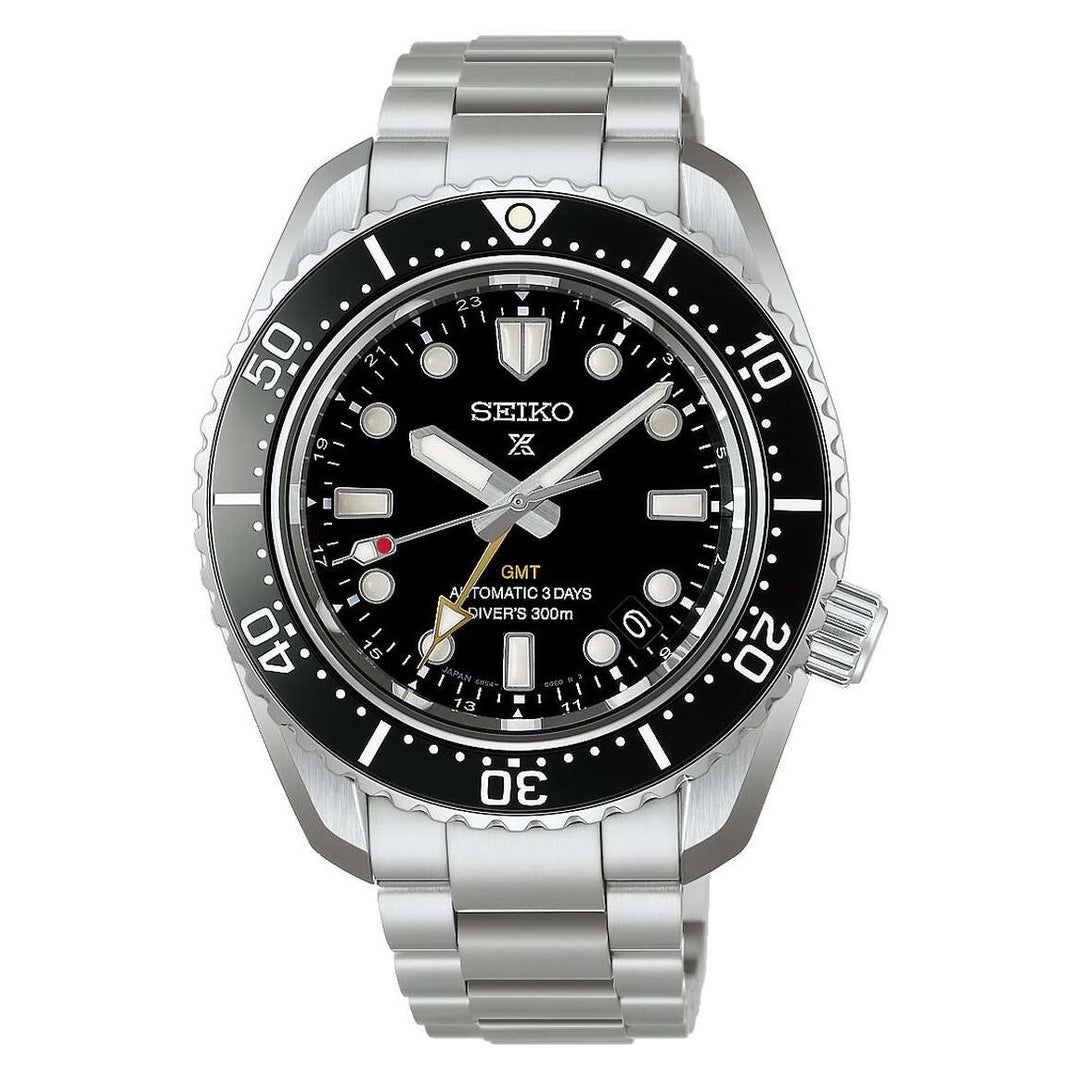 Seiko Prospex 42mm Black Dial Silver Stainless Steel Bracelet