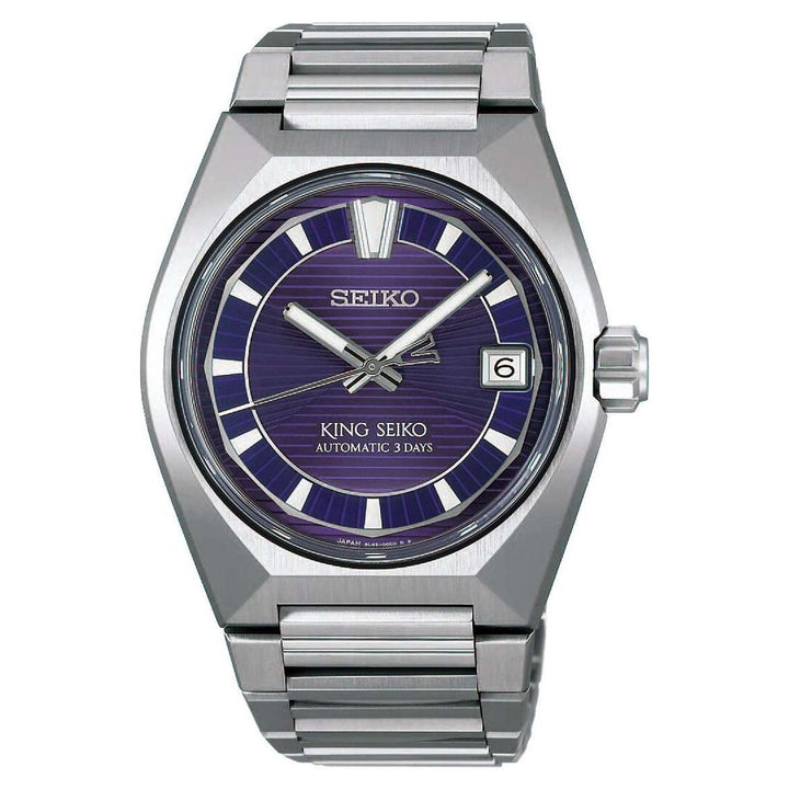 Seiko King Seiko 41mm Purple Dial Silver Titanium Strap