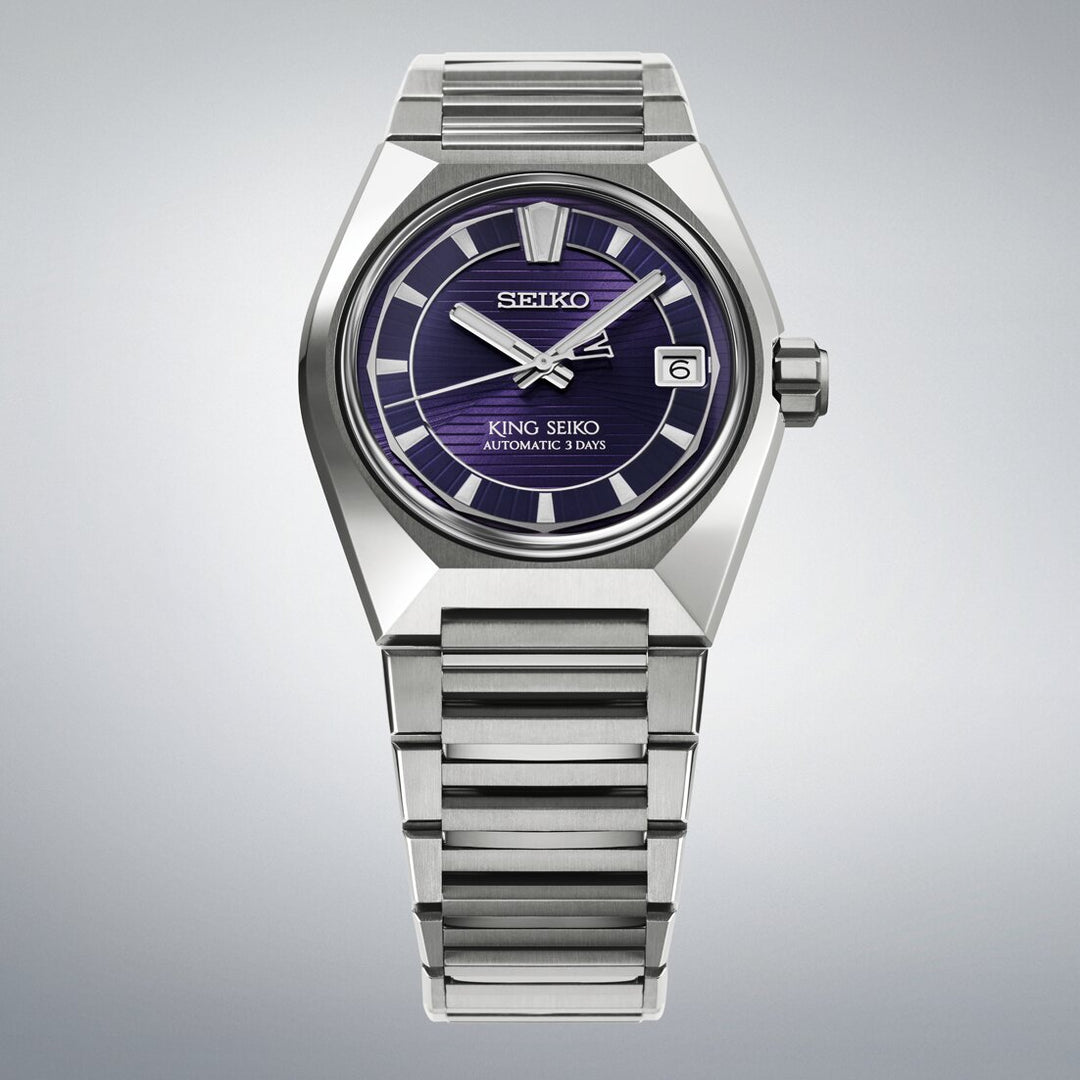 Seiko King Seiko 41mm Purple Dial Silver Titanium Strap