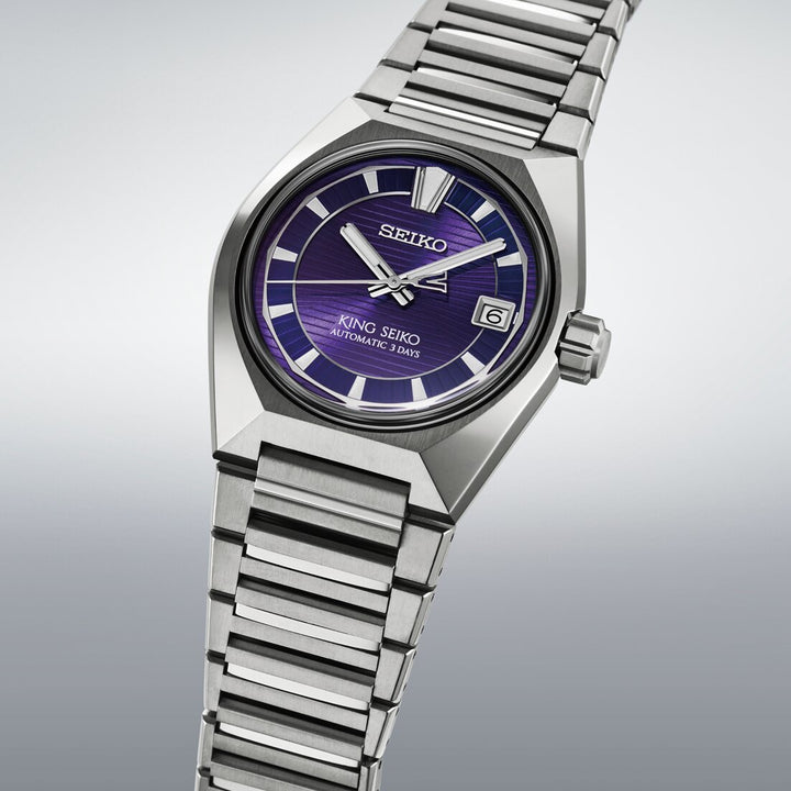 Seiko King Seiko 41mm Purple Dial Silver Titanium Strap