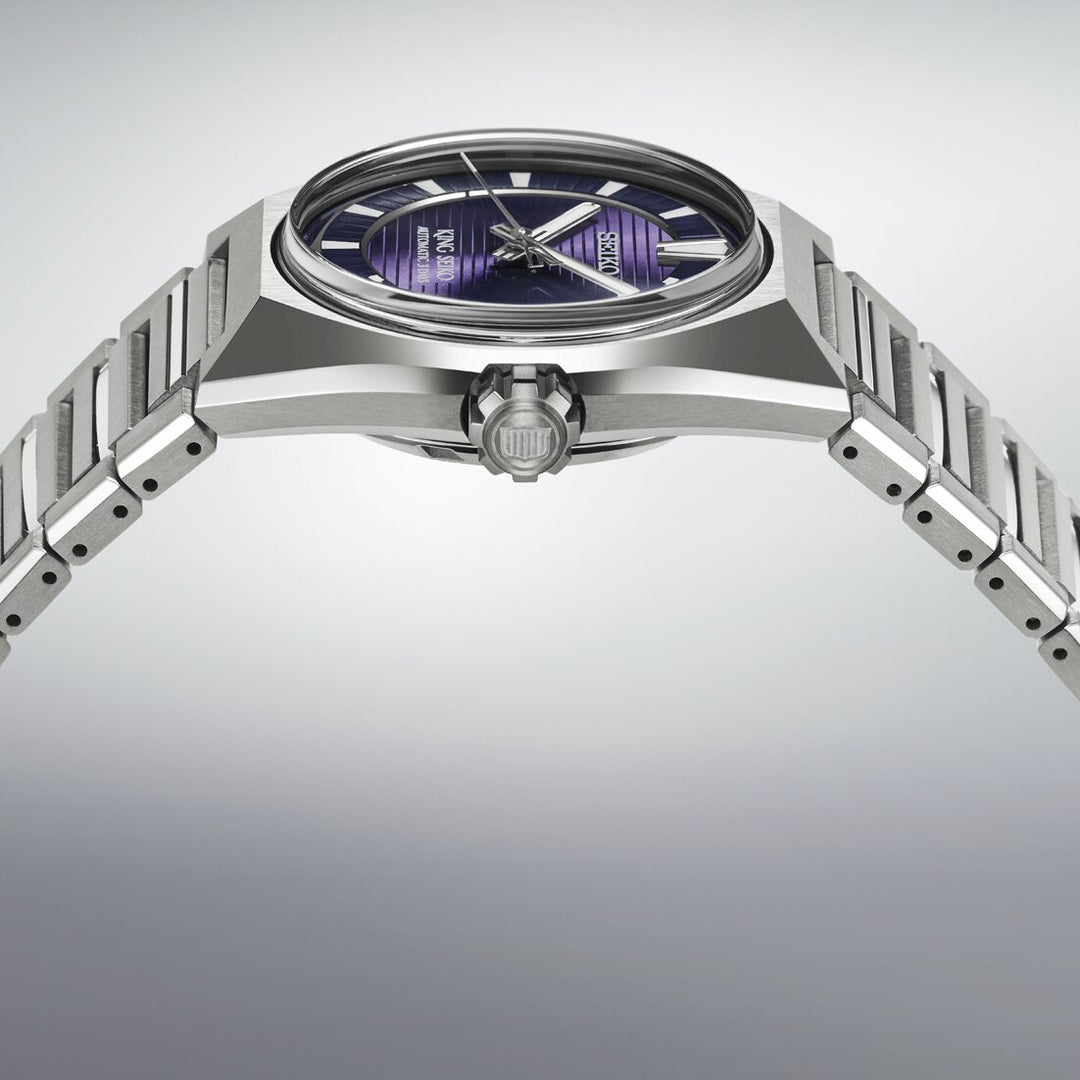 Seiko King Seiko 41mm Purple Dial Silver Titanium Strap