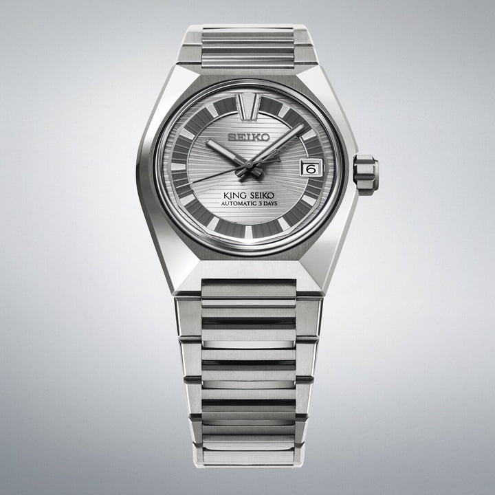 Seiko King Seiko 41mm Grey Dial Silver Titanium Strap