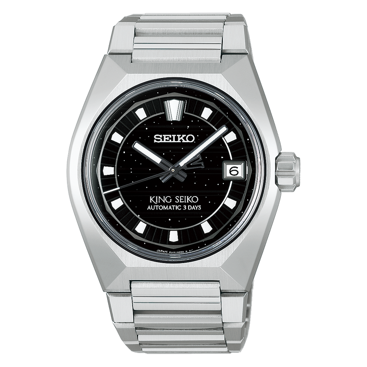 SEIKO King Seiko VANAC 41mm Black Dial Silver Stainless Steel Bracelet