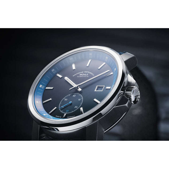 Mühle Glashütte 29er Big Small Second Edition 1994 42.4mm Blue Dial Blue Strap