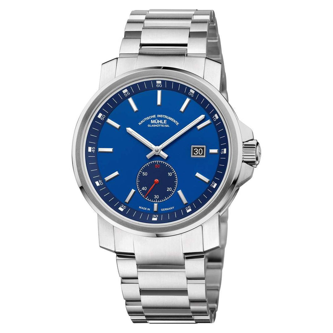 Mühle Glashütte 29er Big Small Second 42.4mm Blue Dial Silver Steel Bracelet
