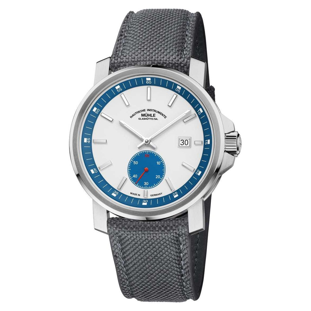 Mühle Glashütte 29er Big Small Second 42.4mm White Dial Grey Strap
