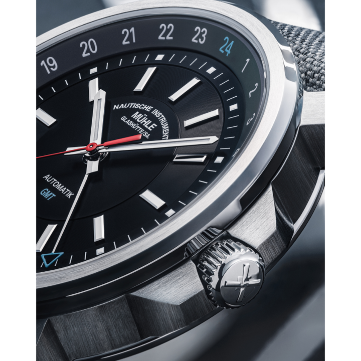 Mühle Glashütte 29er 42.4mm Black Dial Grey Strap