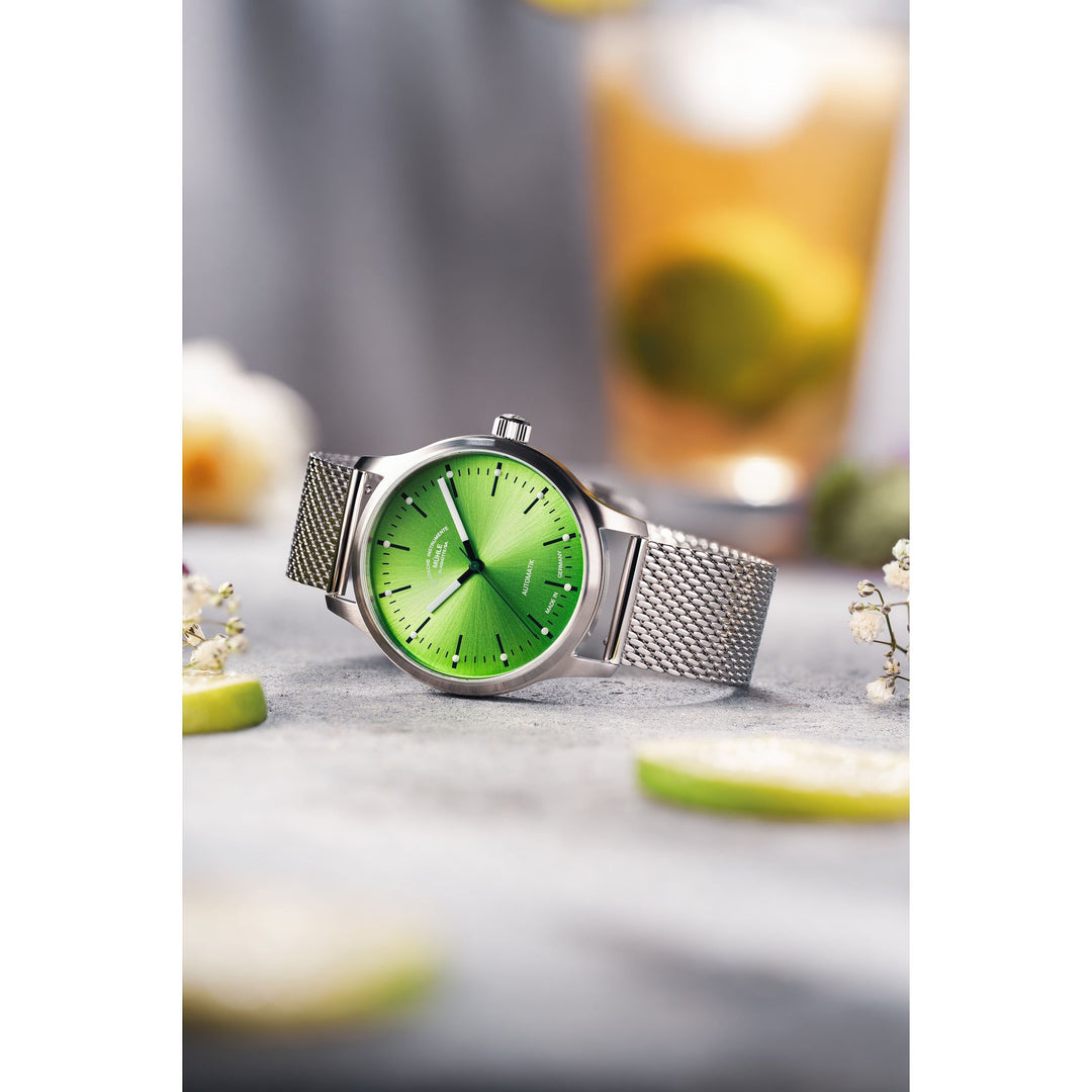 Mühle Glashütte Panova Lime 40mm Lime Dial Silver Steel Bracelet