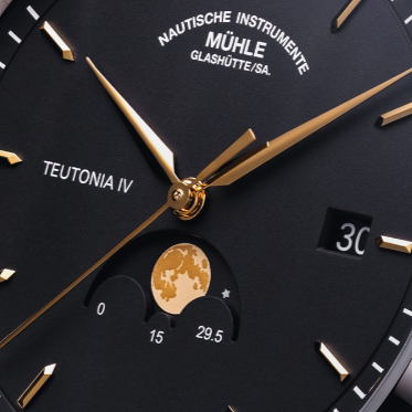 Mühle Glashütte Teutonia 41mm Anthracite Dial Black Leather Strap