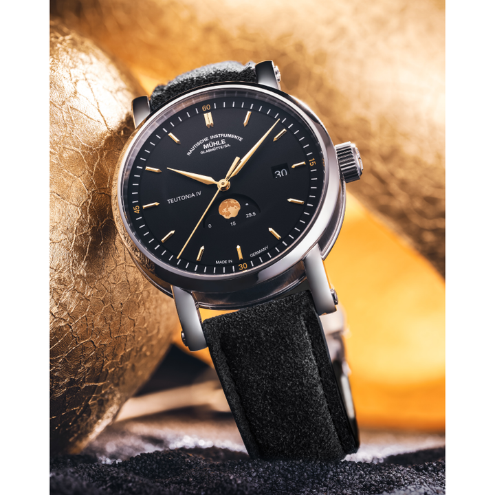 Mühle Glashütte Teutonia 41mm Anthracite Dial Black Leather Strap