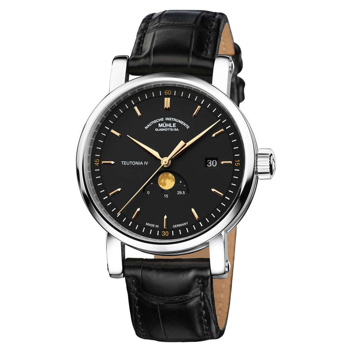 Mühle Glashütte Teutonia 41mm Anthracite Dial Black Leather Strap