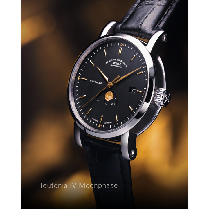 Mühle Glashütte Teutonia 41mm Anthracite Dial Black Leather Strap