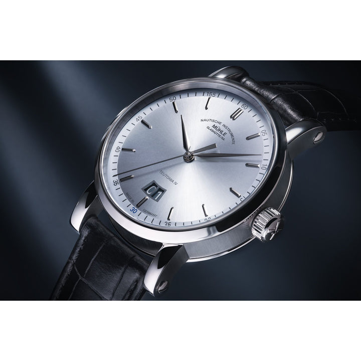 Mühle Glashütte Teutonia IV Big Date Edition 1994 41mm Ice Blue Dial Black Leather Strap