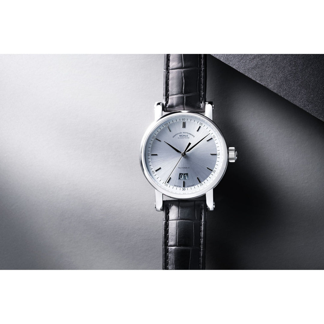 Mühle Glashütte Teutonia IV Big Date Edition 1994 41mm Ice Blue Dial Black Leather Strap