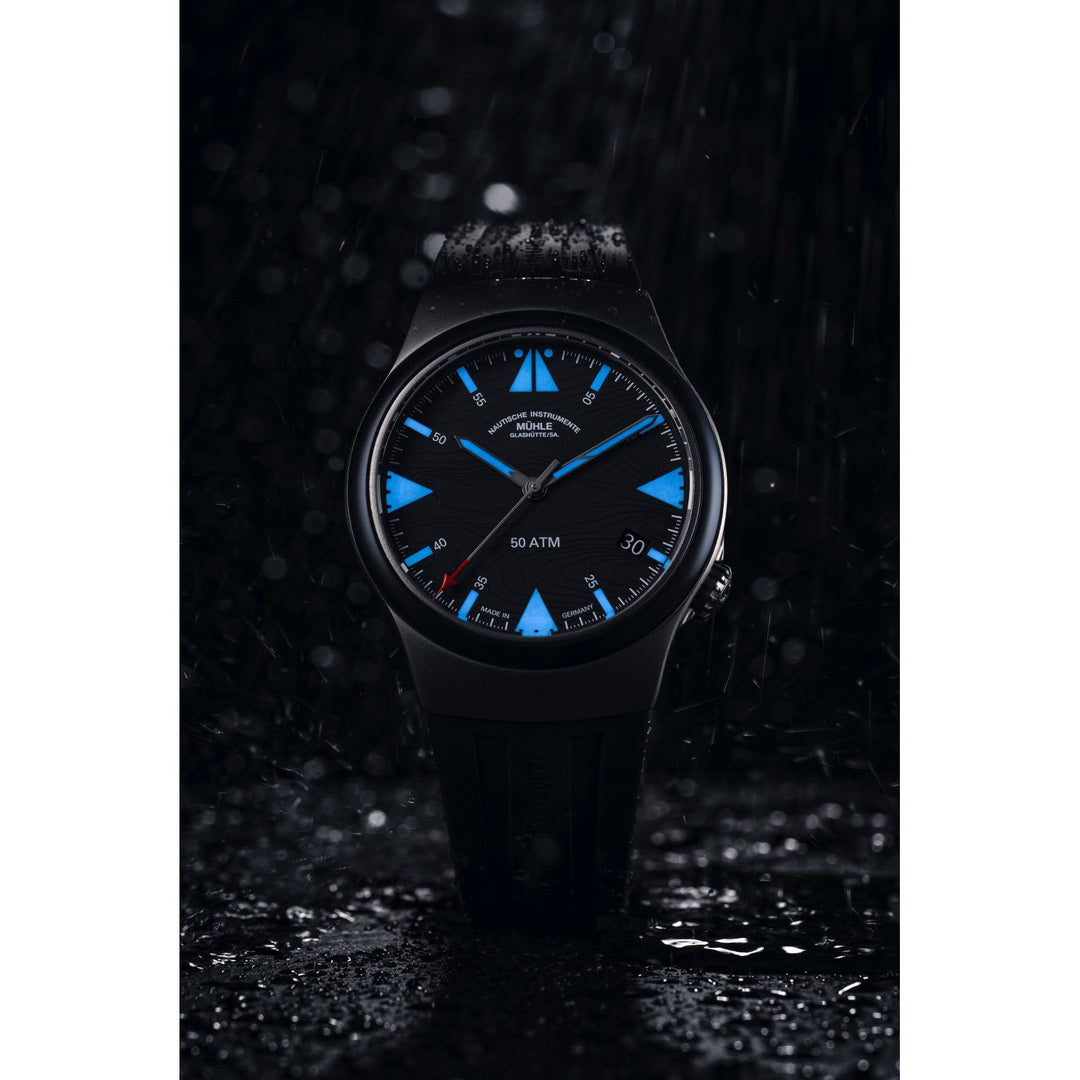 Mühle Glashütte S.A.R. Mission-Timer “160 years DGzRS” 43mm Grey Dial Black Strap