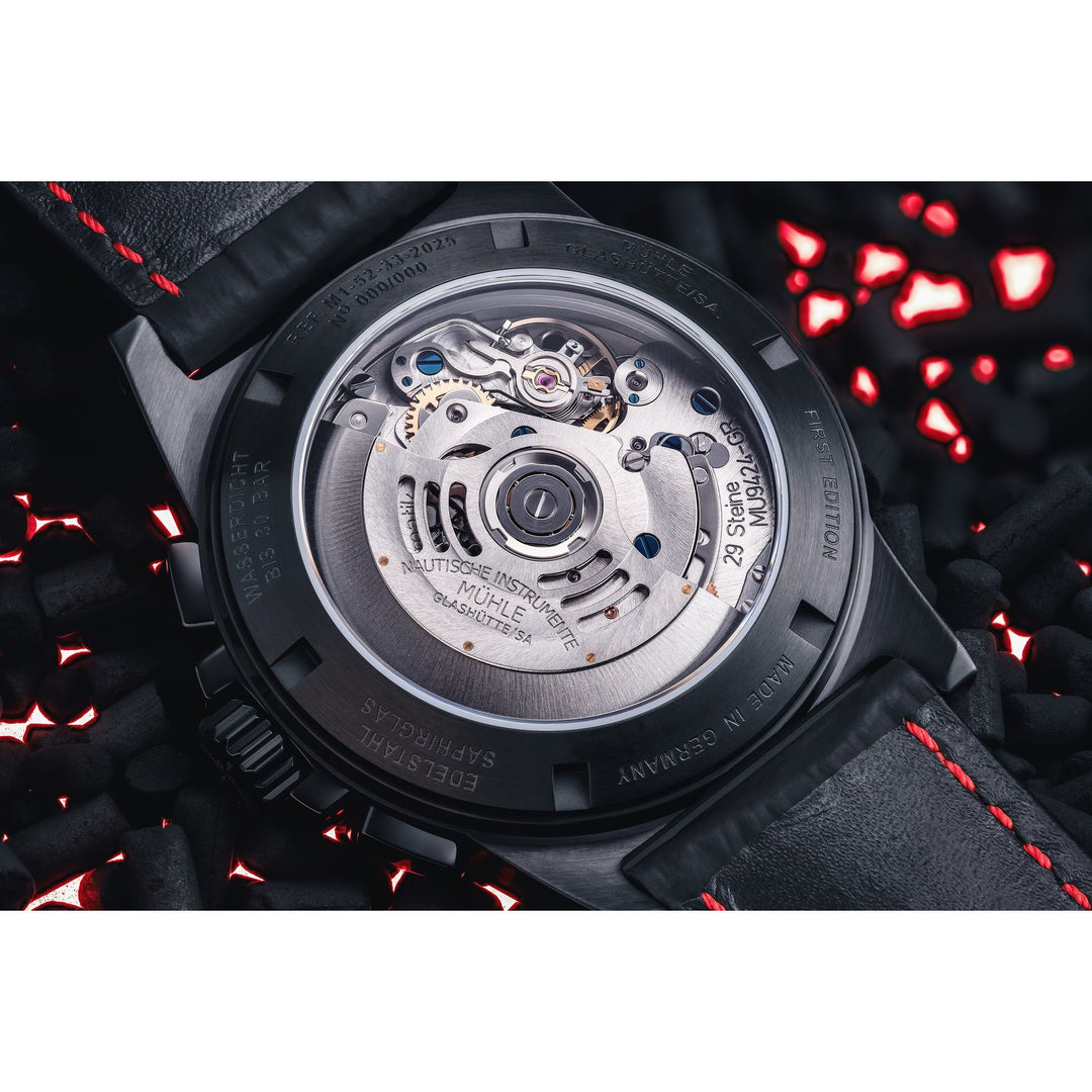 Mühle Glashütte Sportivo Power Chronograph First Edition 42.5mm Black Dial Black Strap