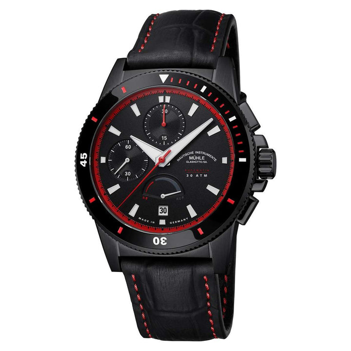 Mühle Glashütte Sportivo Power Chronograph First Edition 42.5mm Black Dial Black Strap