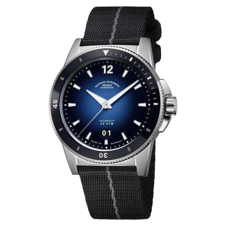 Mühle Glashütte Sportivo 42.5mm Deep blue Dial Black Strap