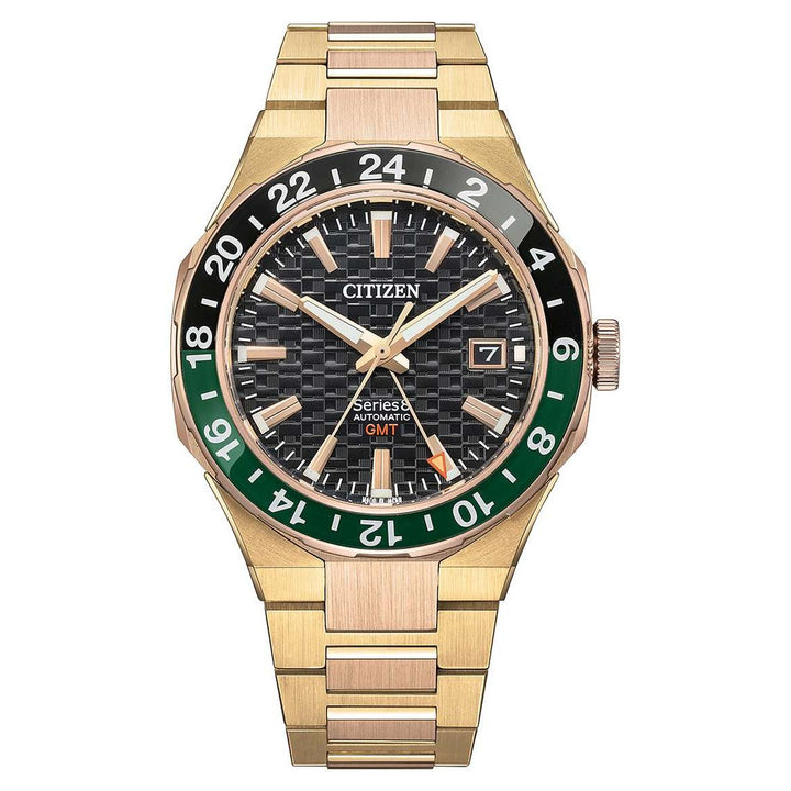 Citizen Series 8 41mm Black Dial Gold Strap
