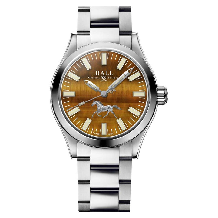 Ball Watch Watch Engineer II Galloping Horse 40mm Tigerite Dial Silver Steel Bracelet